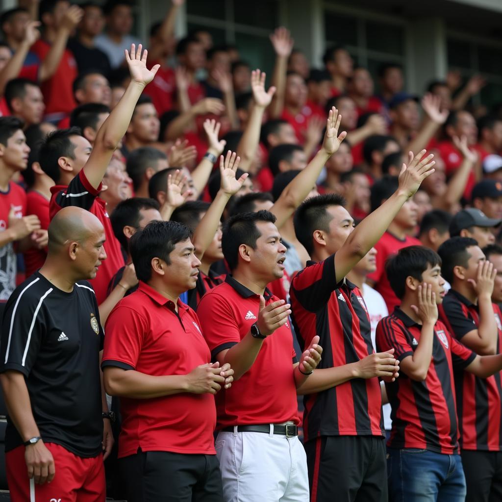 Indonesian Football Fans Reacting to a Foul