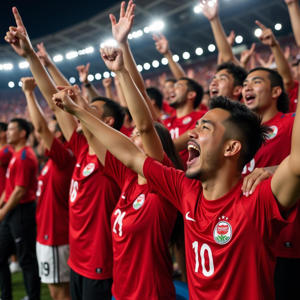 Indonesian U22 fans celebrating