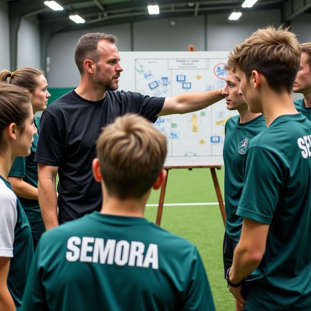 Indoor Soccer Tactical Huddle