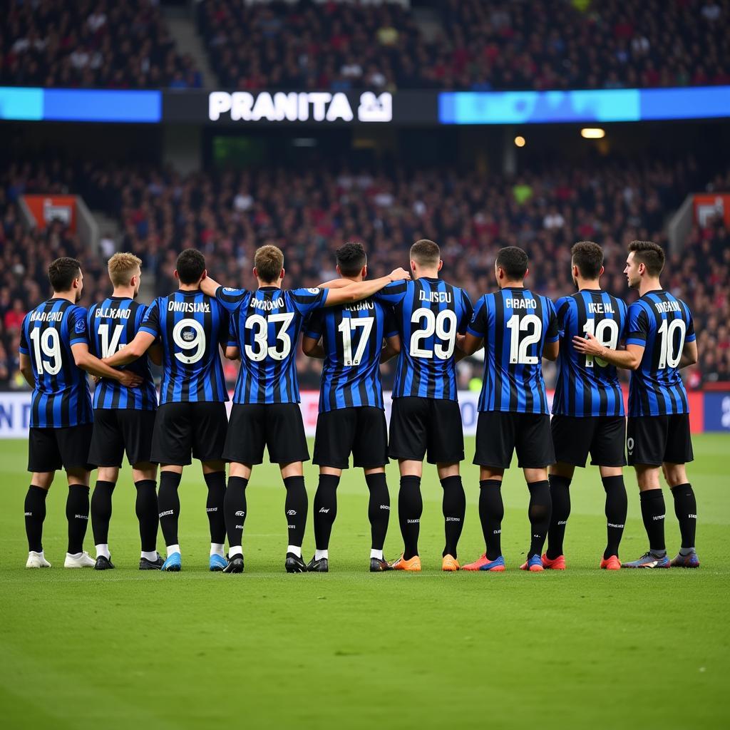 Inter Milan Squad Displaying Their Kit Numbers