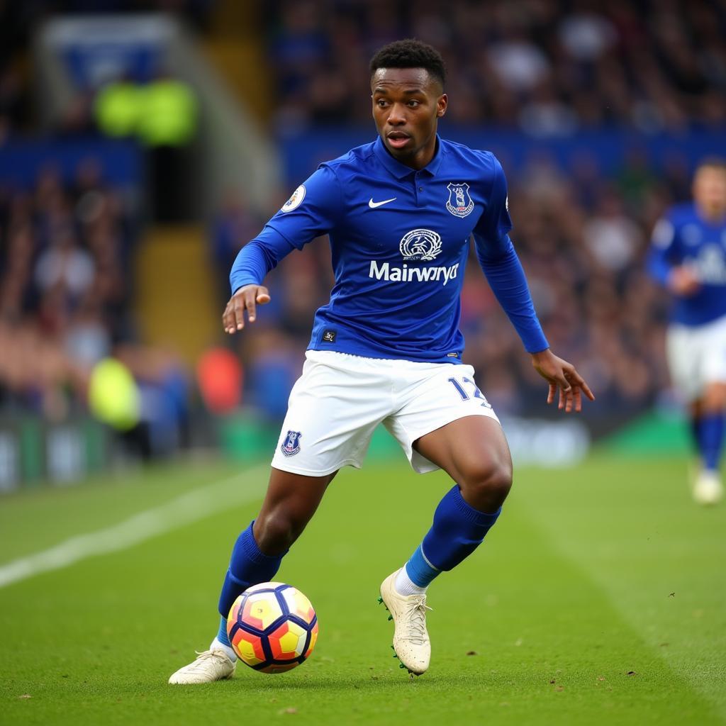 Alex Iwobi in action for Everton