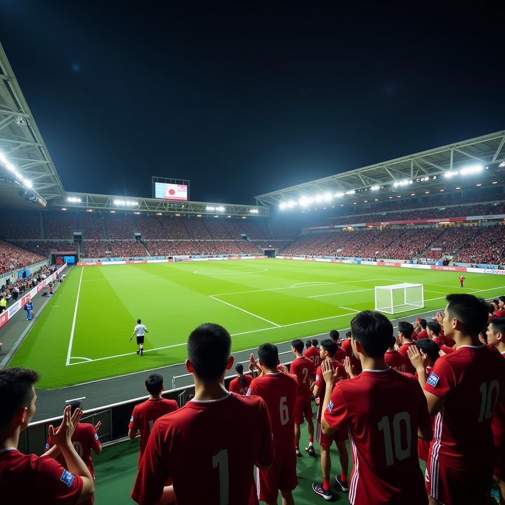 Japanese Fans Applauding Vietnam's Football Team