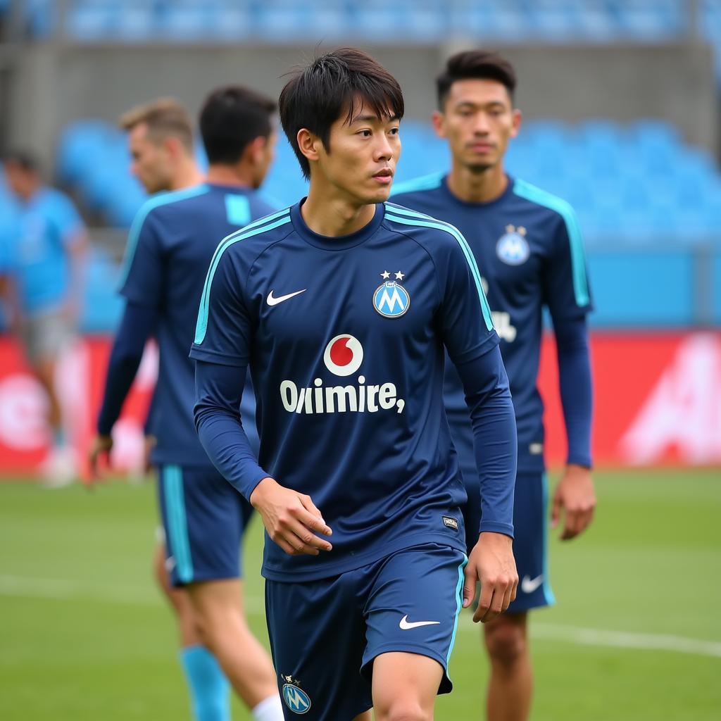 Japanese Player Training with Marseille