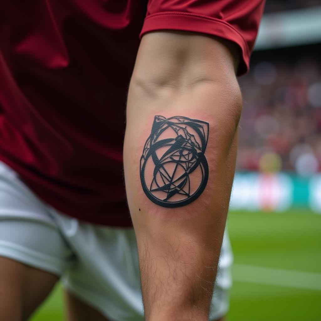 Jordan Henderson's arm tattoo during a match