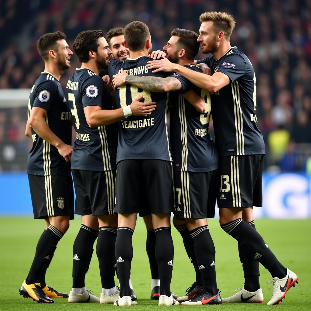 Juventus Squad Celebrating a Goal in 2019