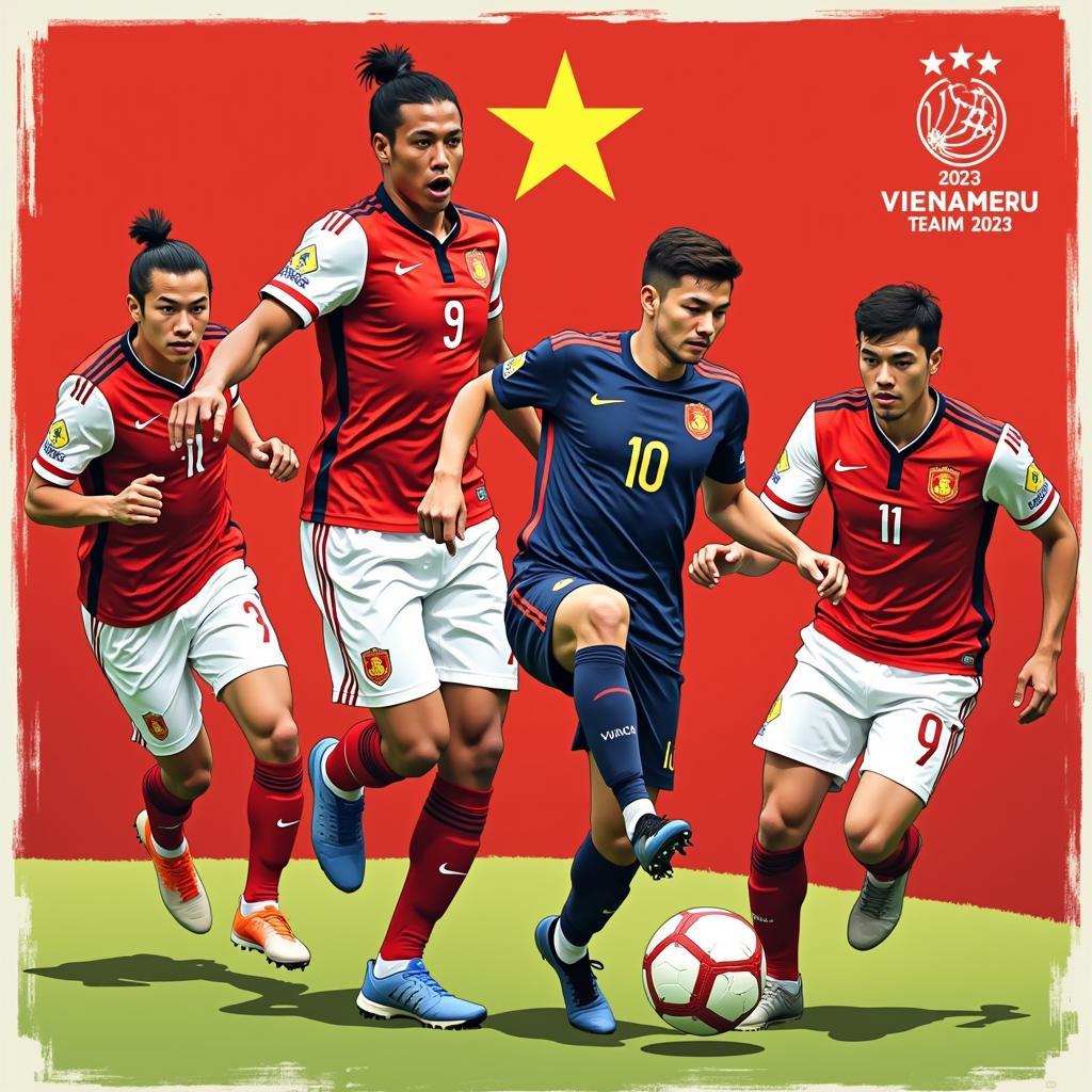 Key players of U23 Vietnam showcasing their skills