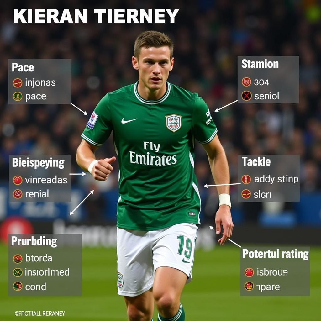 Kieran Tierney FM2018 Left Back Attributes