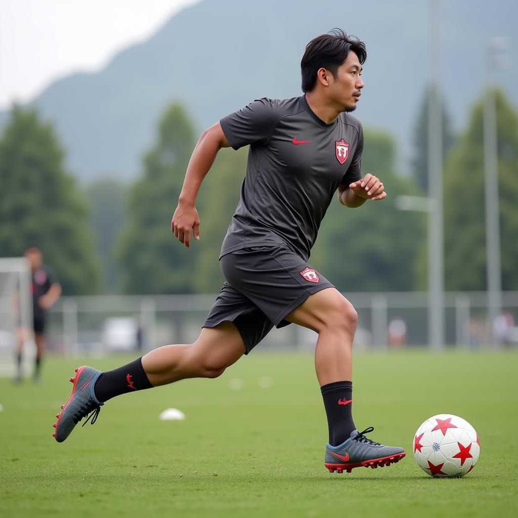 Kim Jong Kook Demonstrating Athleticism Symbolic of Football