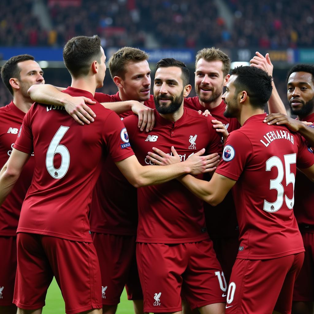 Liverpool celebrating their Champions League victory in 2019