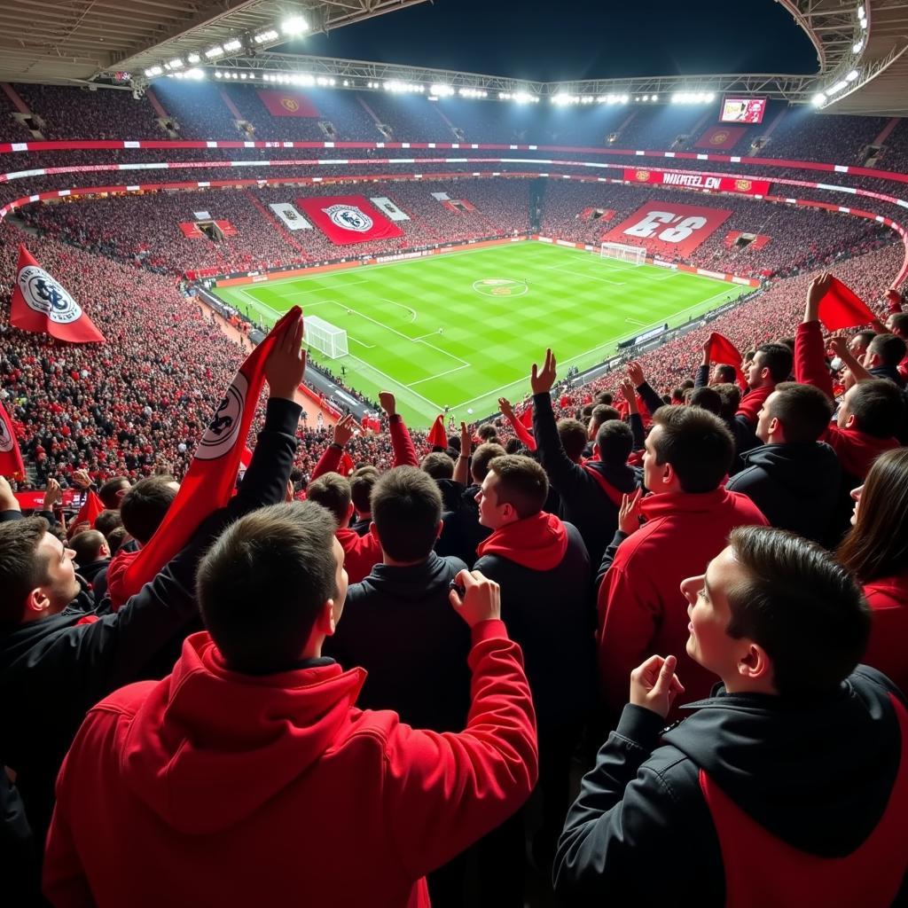 Manchester United Fans Celebrating Goal