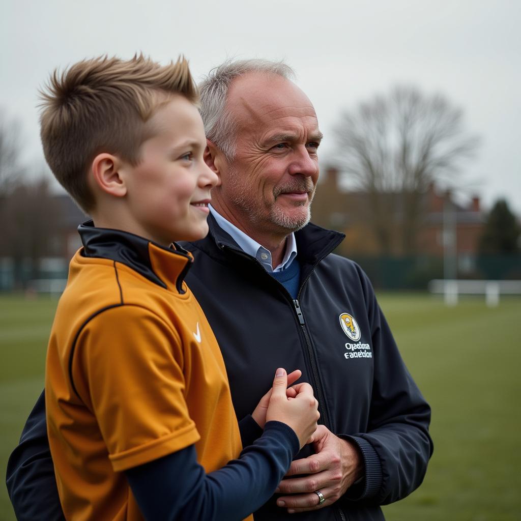 Martin Haaland with a young Erling Haaland