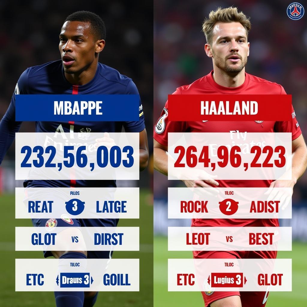 Champions League Performance Comparison between Mbappe and Haaland