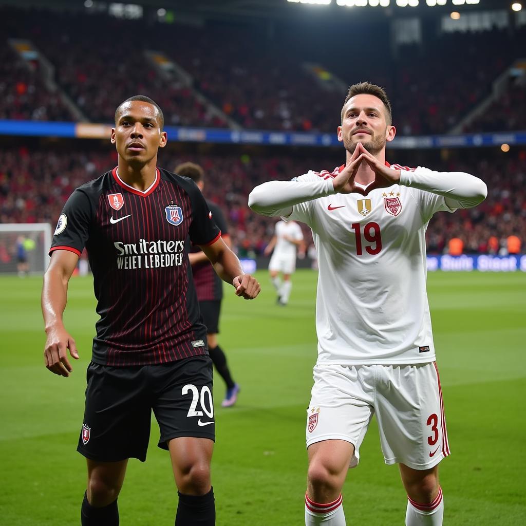 Mbappe and Haaland Celebrating Goals