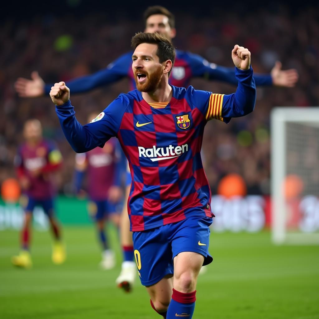 Messi Celebrating a Goal in 2019