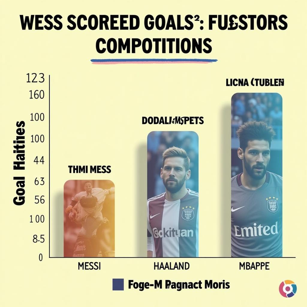 Messi, Haaland, and Mbappe Goals Comparison 2023