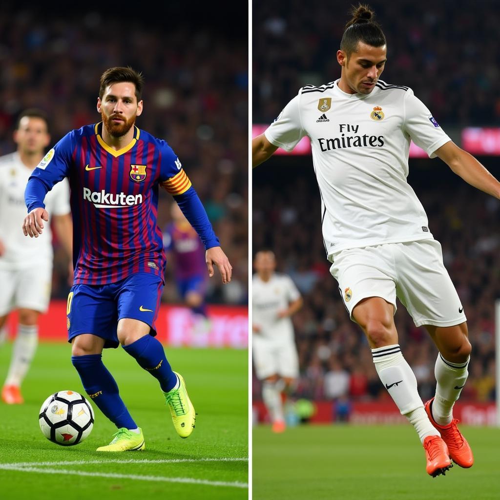 Messi and Ronaldo Scoring Iconic Goals