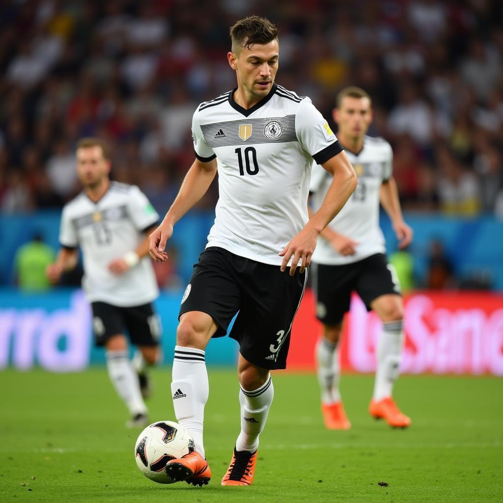 Mesut Ozil playing for Germany in the World Cup