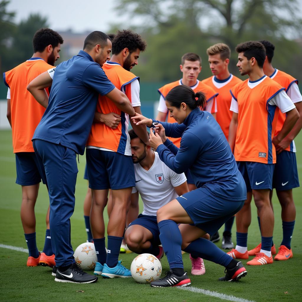 Football Team Receiving MMR Vaccine