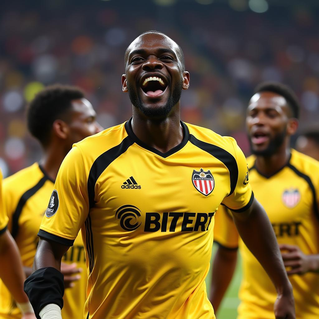 Mohamed Sissoko celebrating La Liga title with Valencia