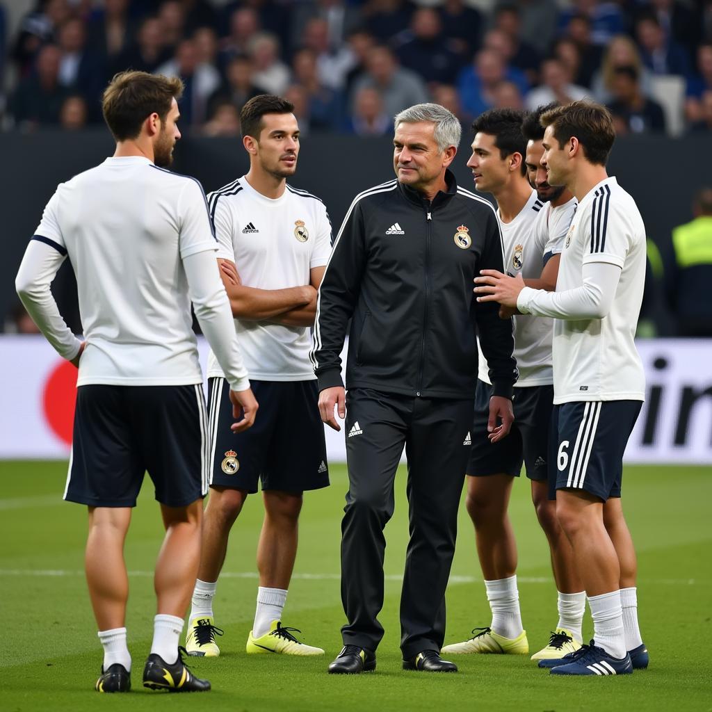 Jose Mourinho with his Real Madrid Squad