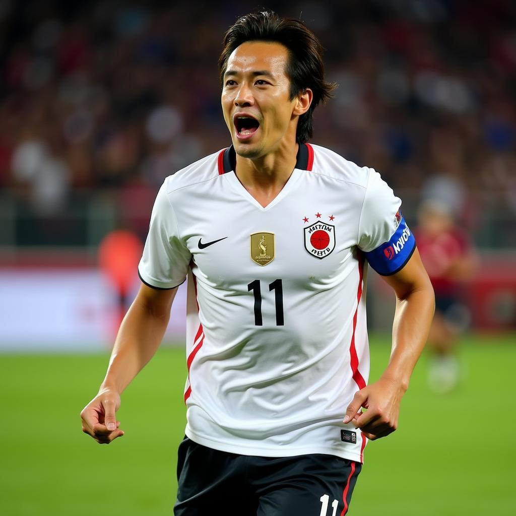 Hidetoshi Nakata playing for Japan's national team