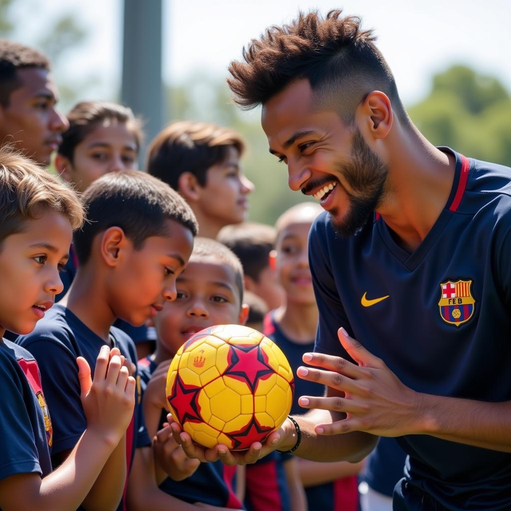 Neymar Jr. Inspiring Young Footballers