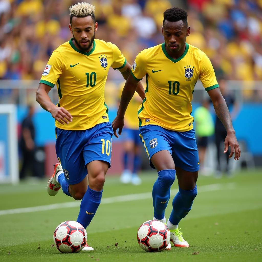 Neymar and Vinicius Junior carrying on the legacy of Samba style football.