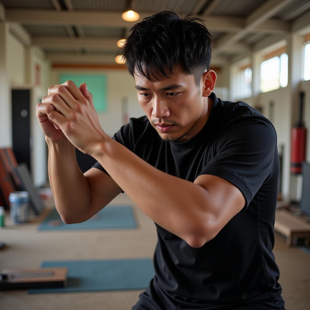 Nguyen Hoang Quoc Chi during training