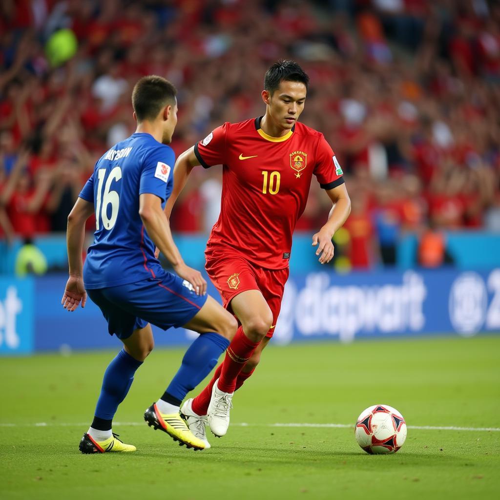 Nguyen Hong Son in action during a football match