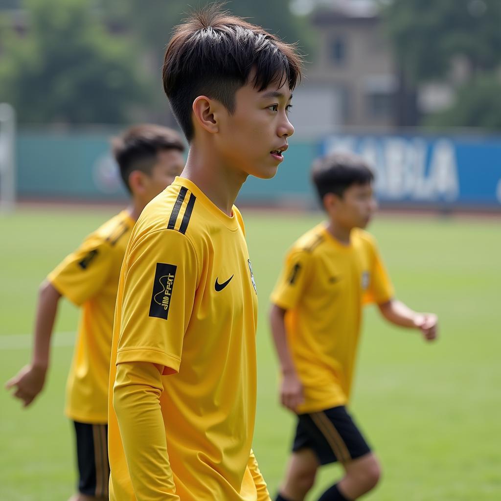 Nguyen Quang Hai during his youth academy days at Hanoi FC