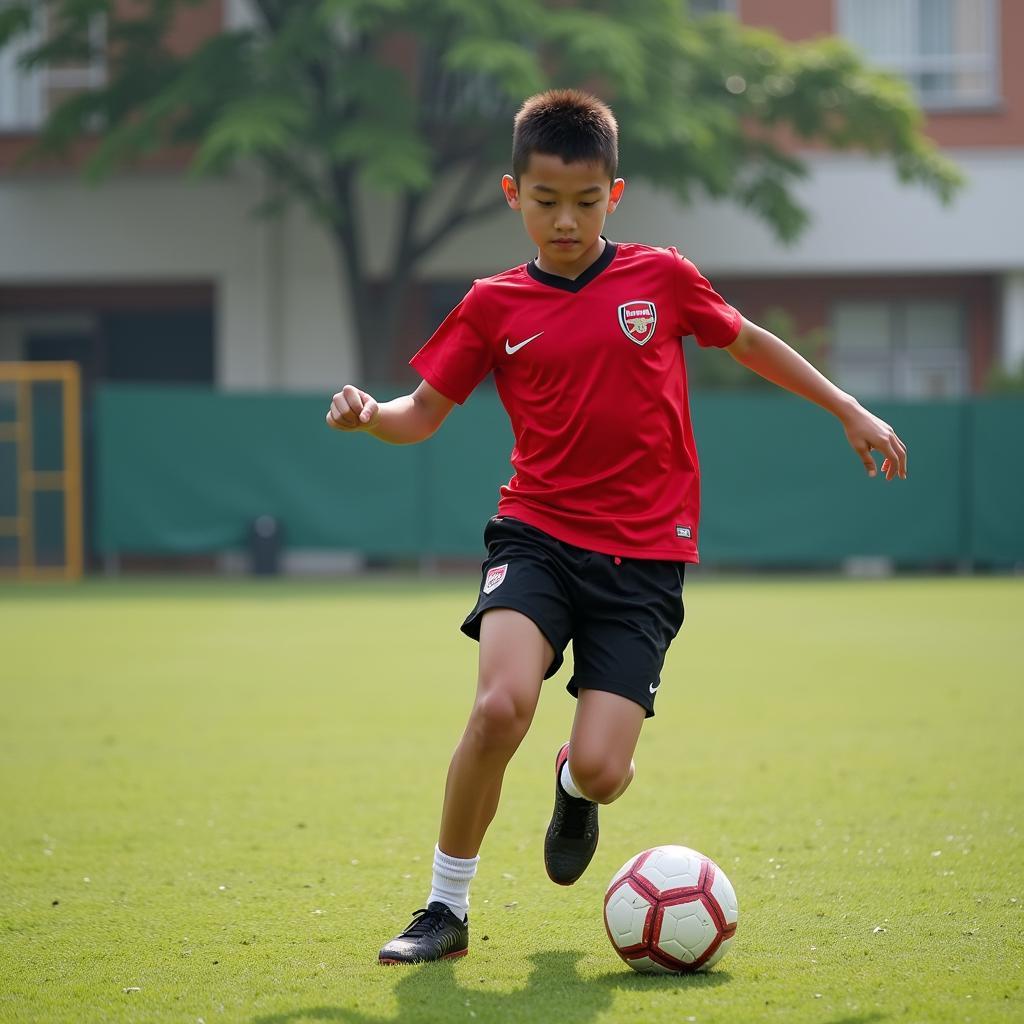 Nguyen Tuan Anh during his training days at Hoang Anh Gia Lai - Arsenal JMG Academy.