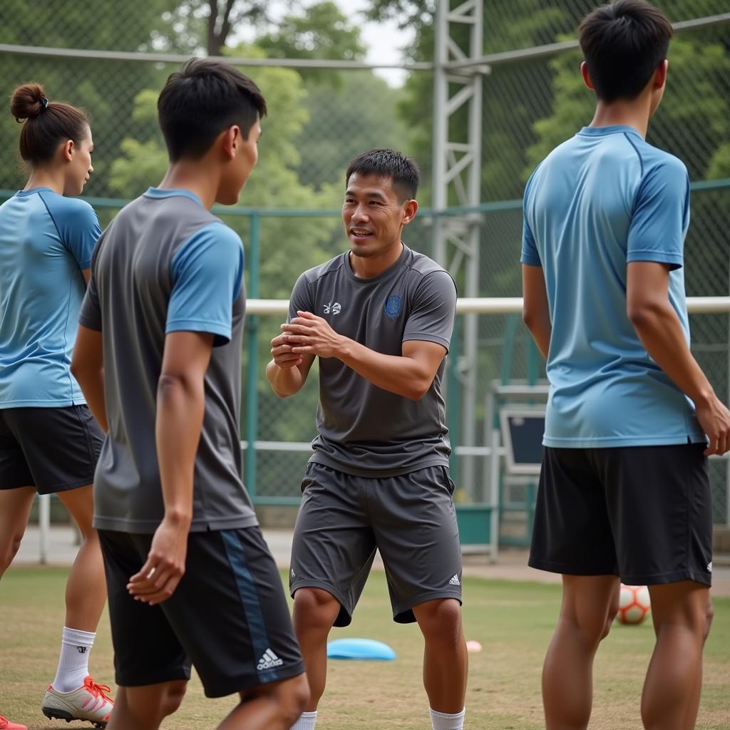 Nguyen Van Dong during a training session