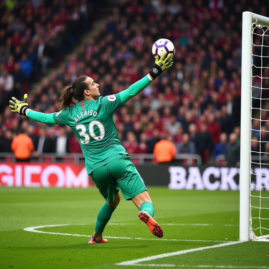 Goalkeeper Wearing Number 30 Jersey