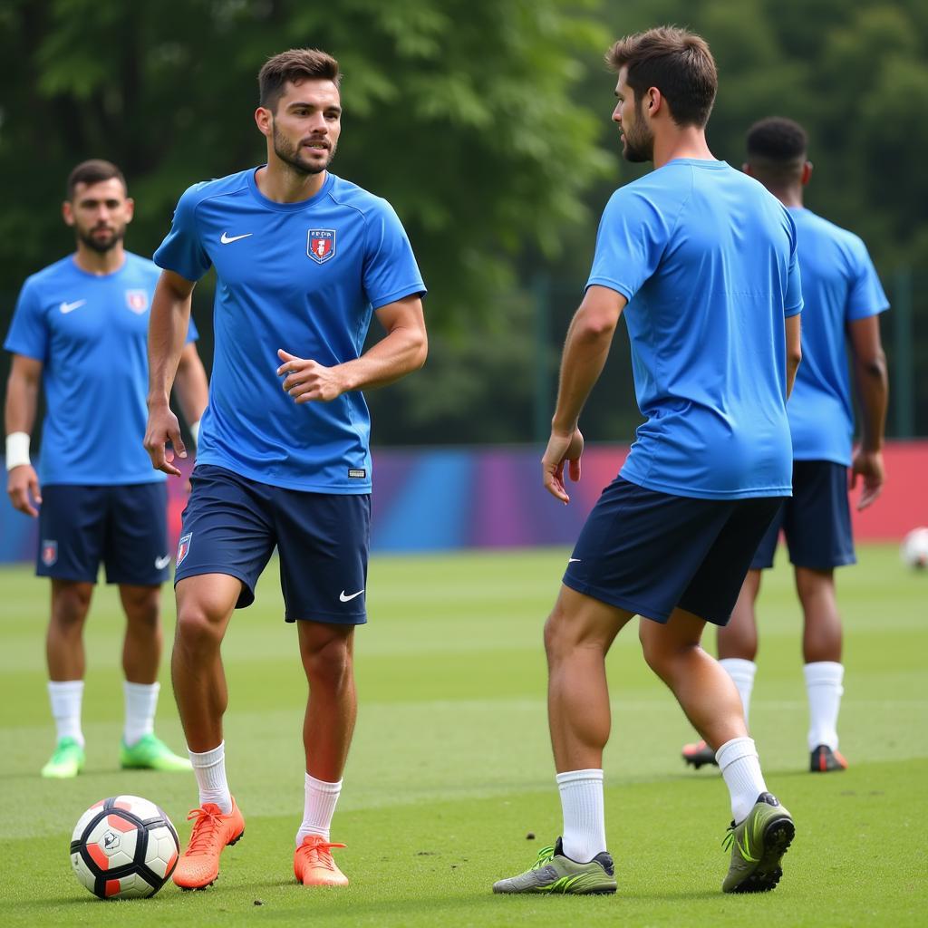 Olympic Marseille players training