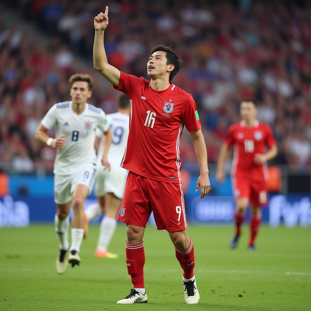 Park Ji-sung captaining South Korea