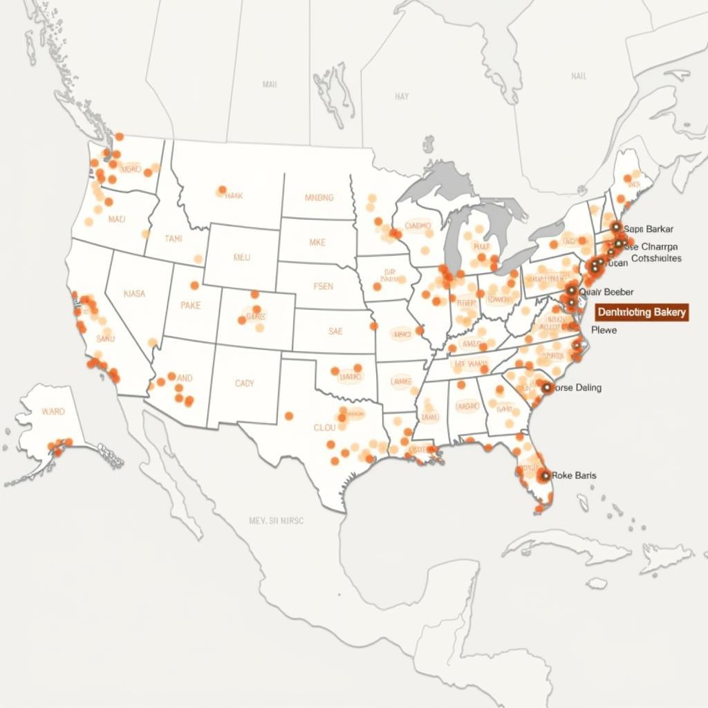 Map of participating bakeries in the promotion.