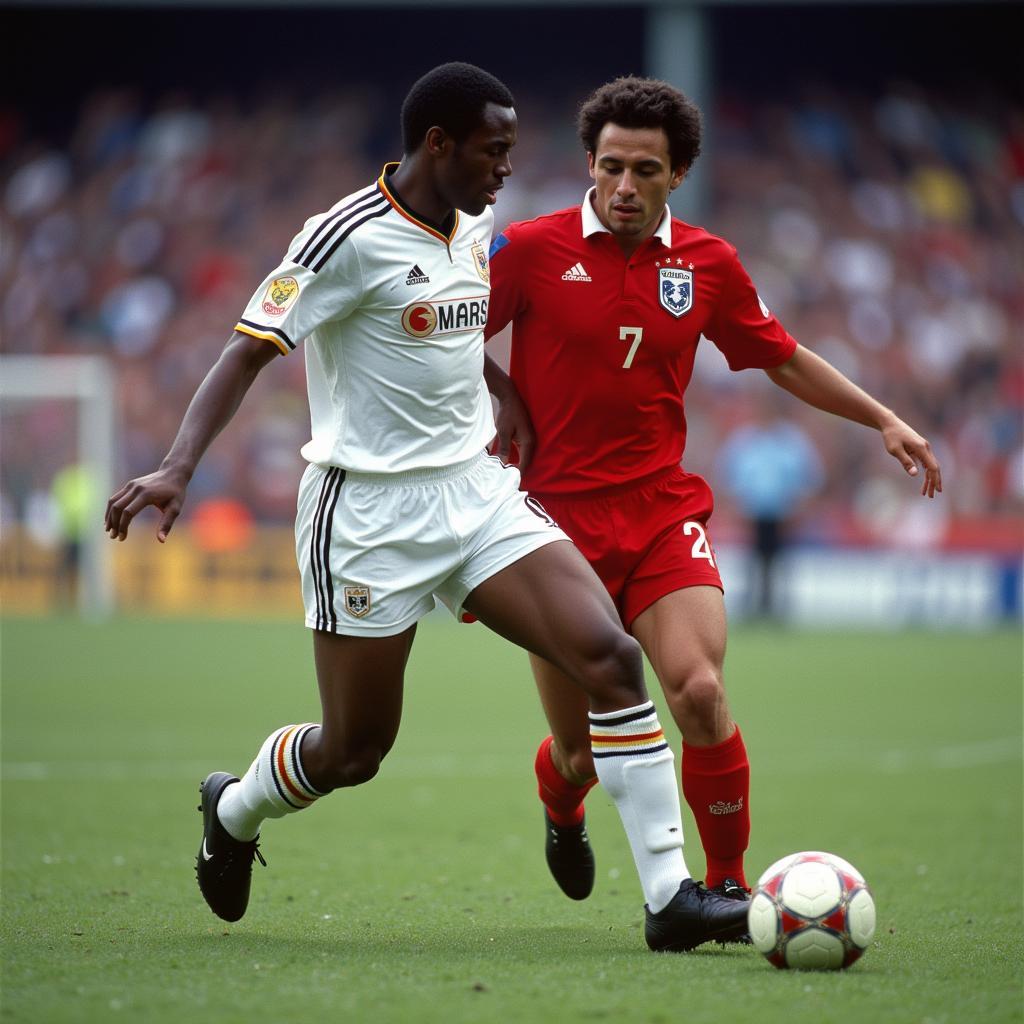 Pelé and Beckenbauer Playing for the New York Cosmos