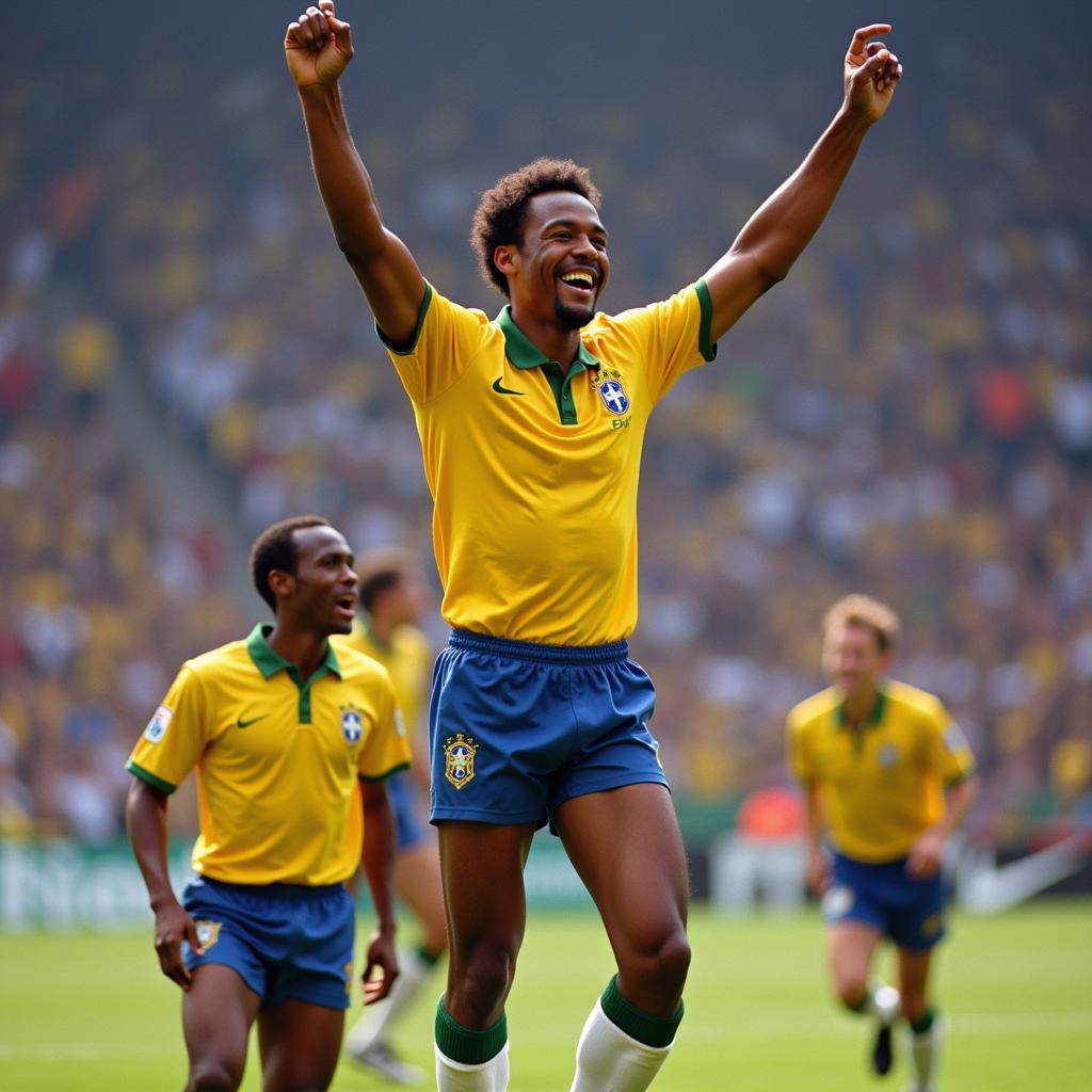 Pelé celebrating a goal