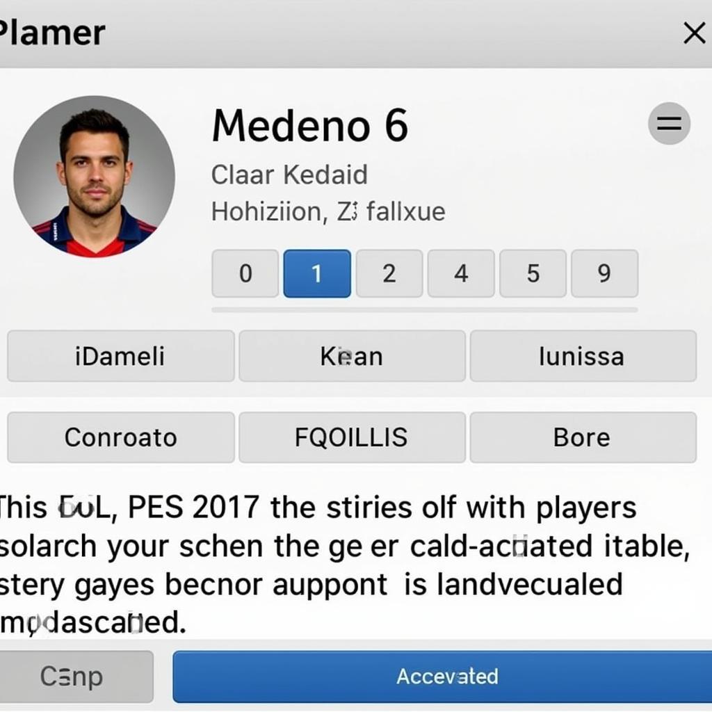 PES 2017 Player Profile with Accented Name