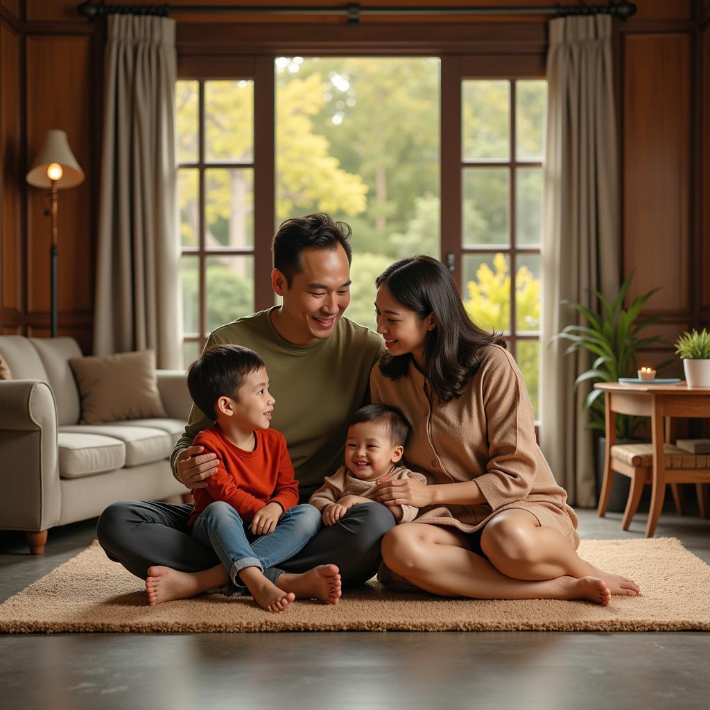 Phan Van Duc in a casual setting with his family