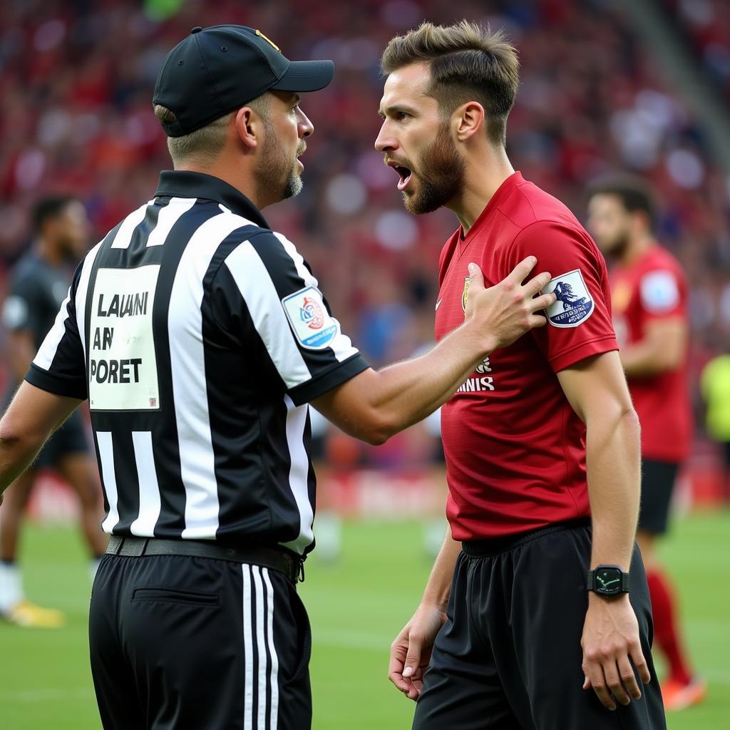 Player Arguing with the Referee