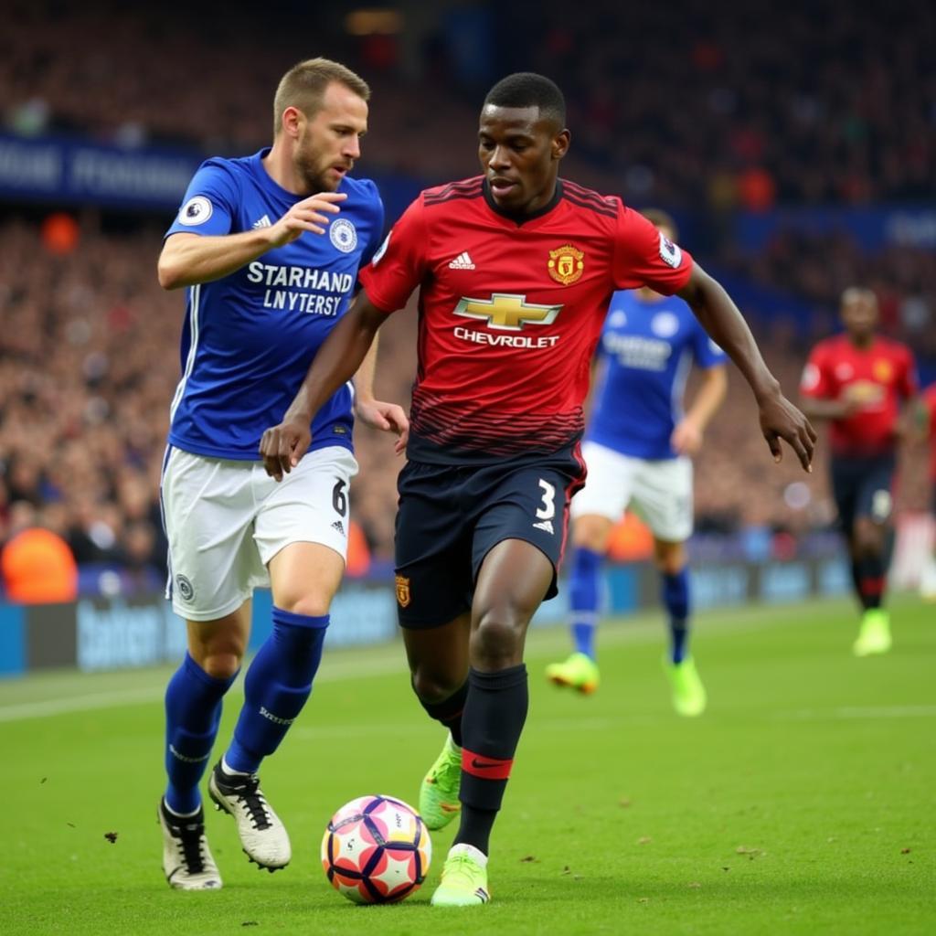 Paul Pogba showcasing his technical skills and dribbling ability.