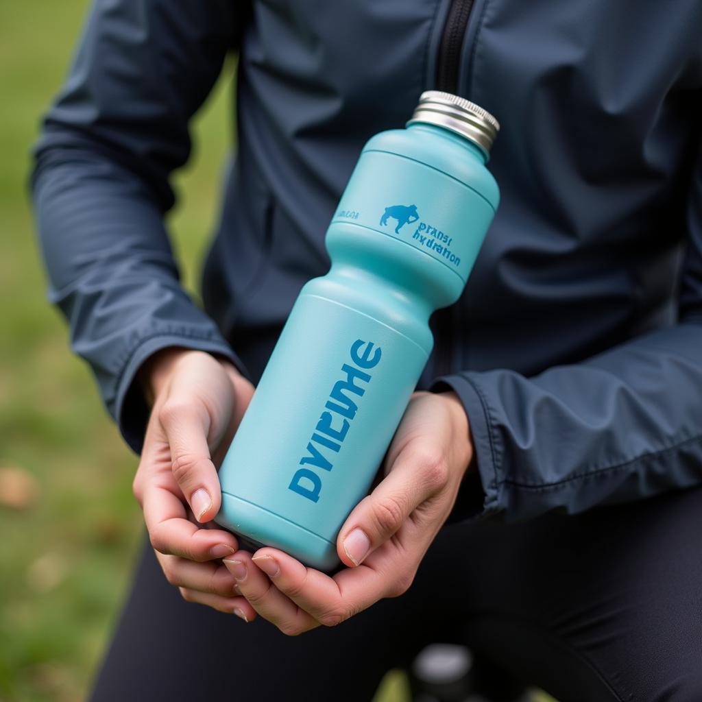 Close-up shot of Erling Haaland's hands holding a Prime Hydration bottle, emphasizing the drink's role in athletic performance.