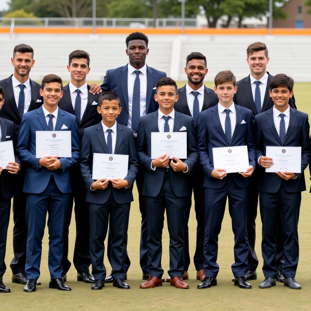 Graduates from a professional football academy