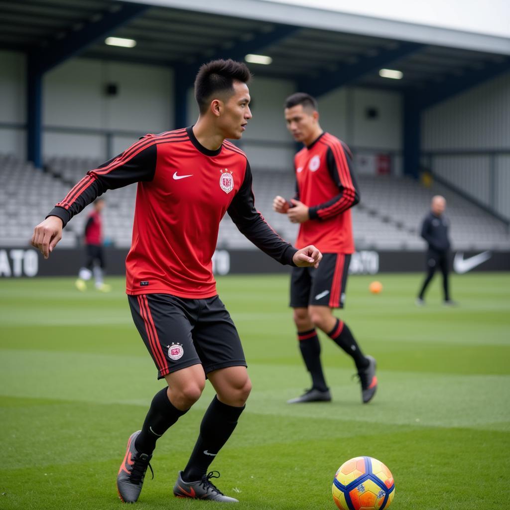 Quang Hai during a training session