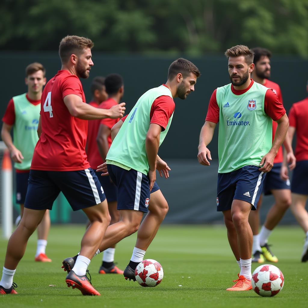 Quang Nam FC Training Session: A photo capturing the intensity and focus of a Quang Nam FC training session, showcasing the players' dedication and commitment to improving their skills.