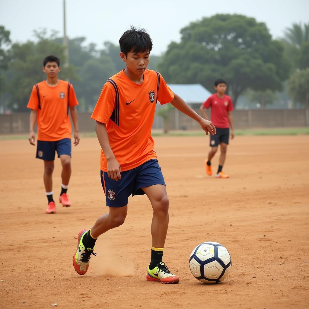 Quang Ngai Football Players Training