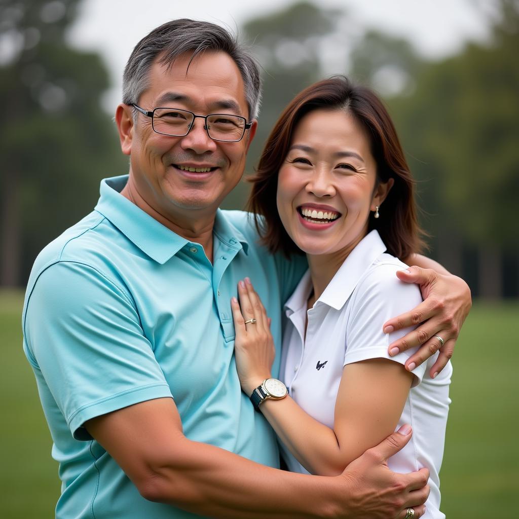 Que Ngoc Hai Celebrating with his Wife