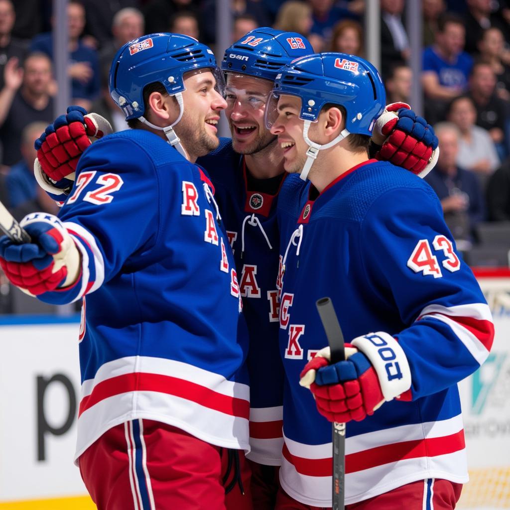 Rangers Players Celebrating a Goal