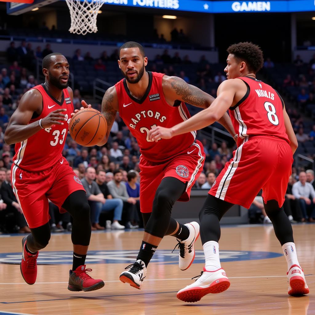 Toronto Raptors star player in action during a game